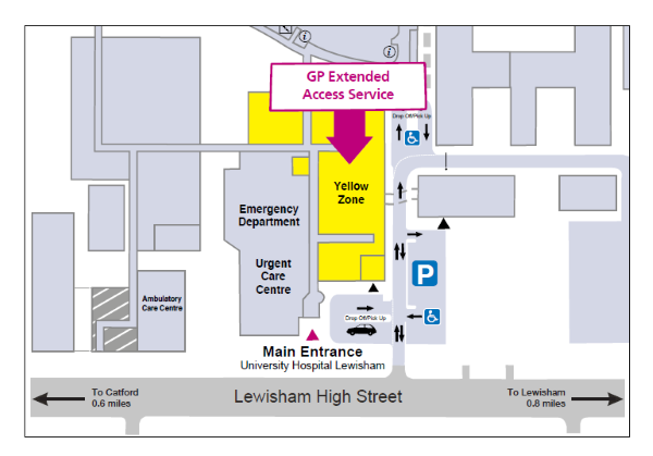 GP Extended Access Service map